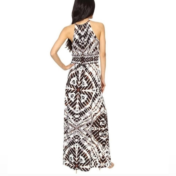 NWT London Times Maxi Dress Wood Stamp Batik Halter-Neck womens size 14 - Picture 3 of 15